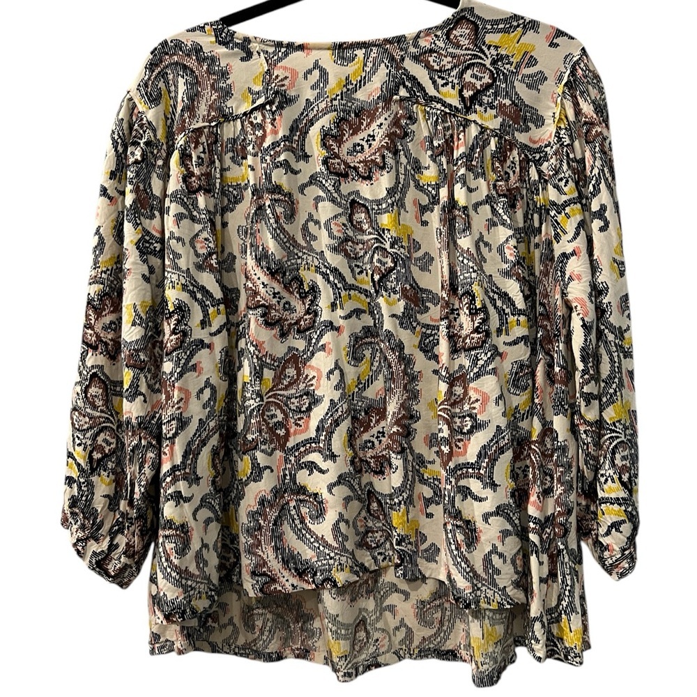 MASAI Women’s Paisley Peasant Blouse Size M